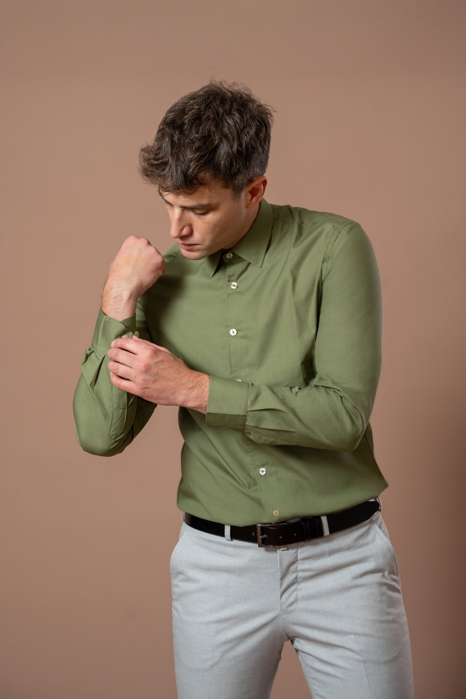 Muška zelena košulja (Slim Fit)