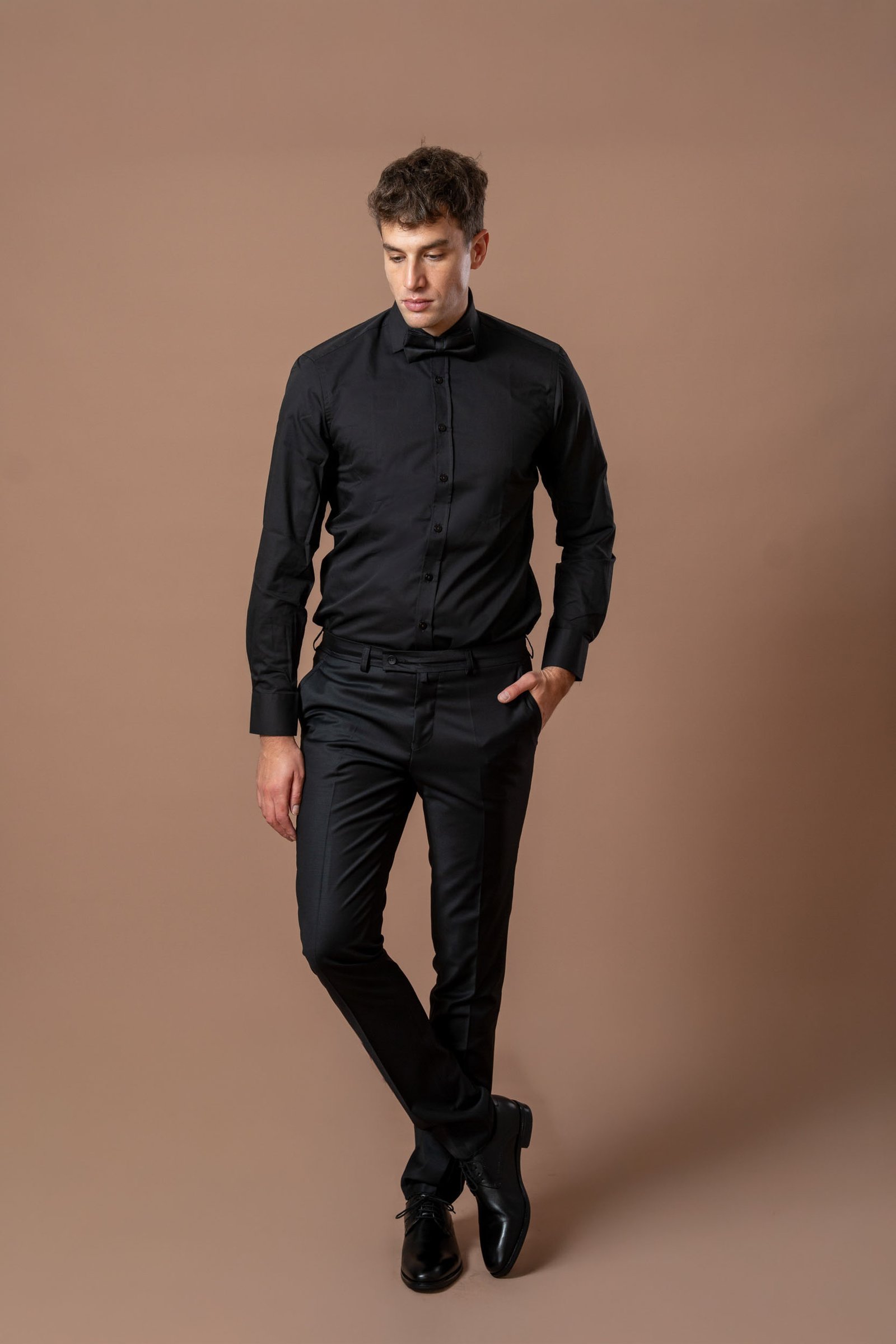 Muška košulja crna, slim fit - Image 2