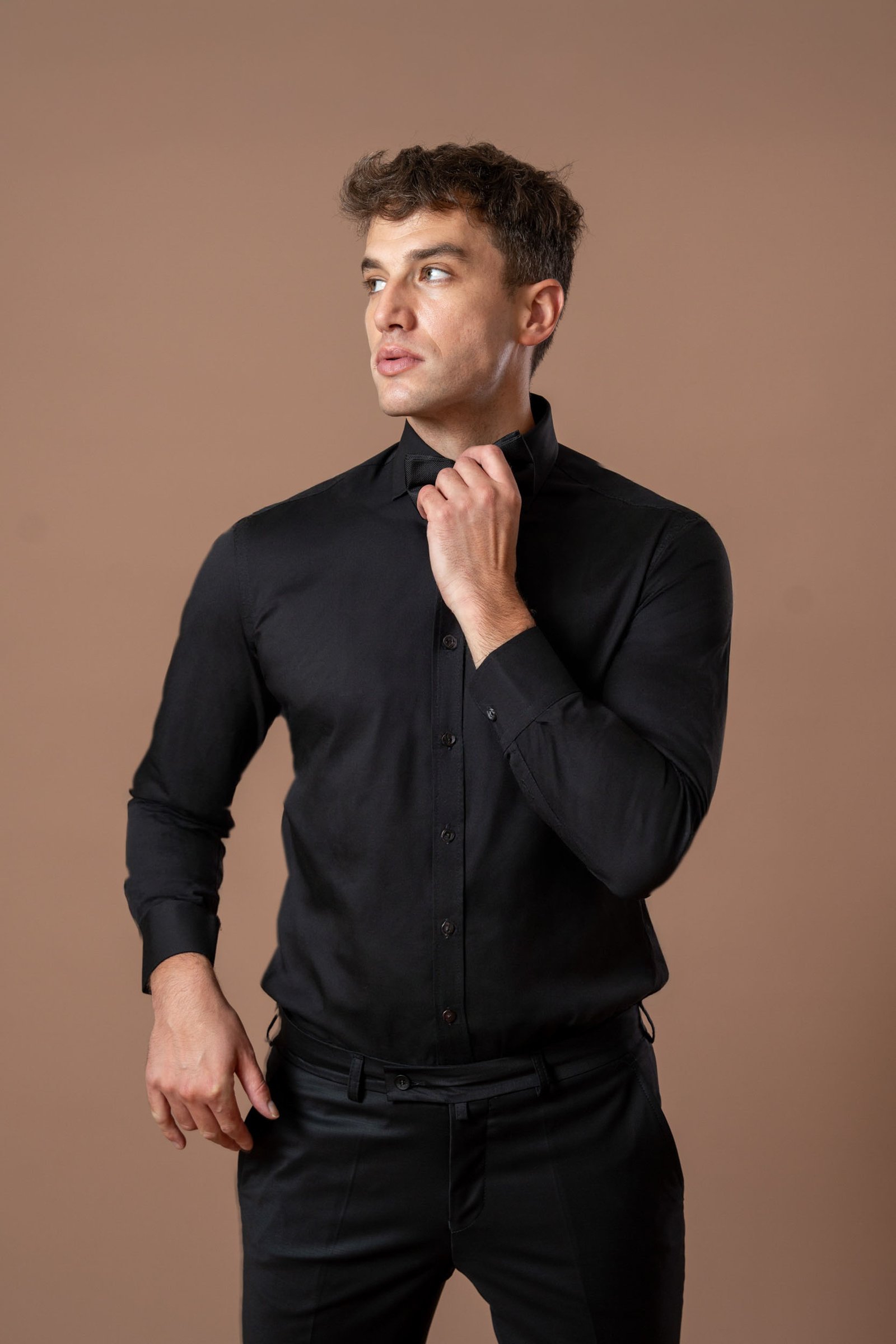 Muške crne pantalone sa užom nogavicom - Image 5