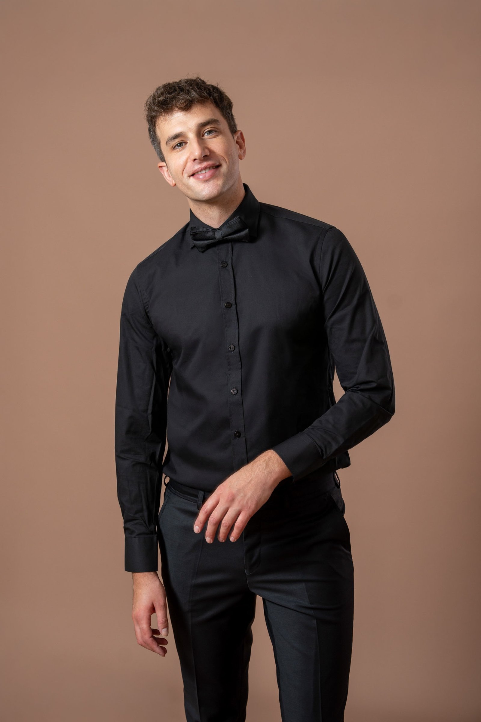 Muška košulja crna, slim fit