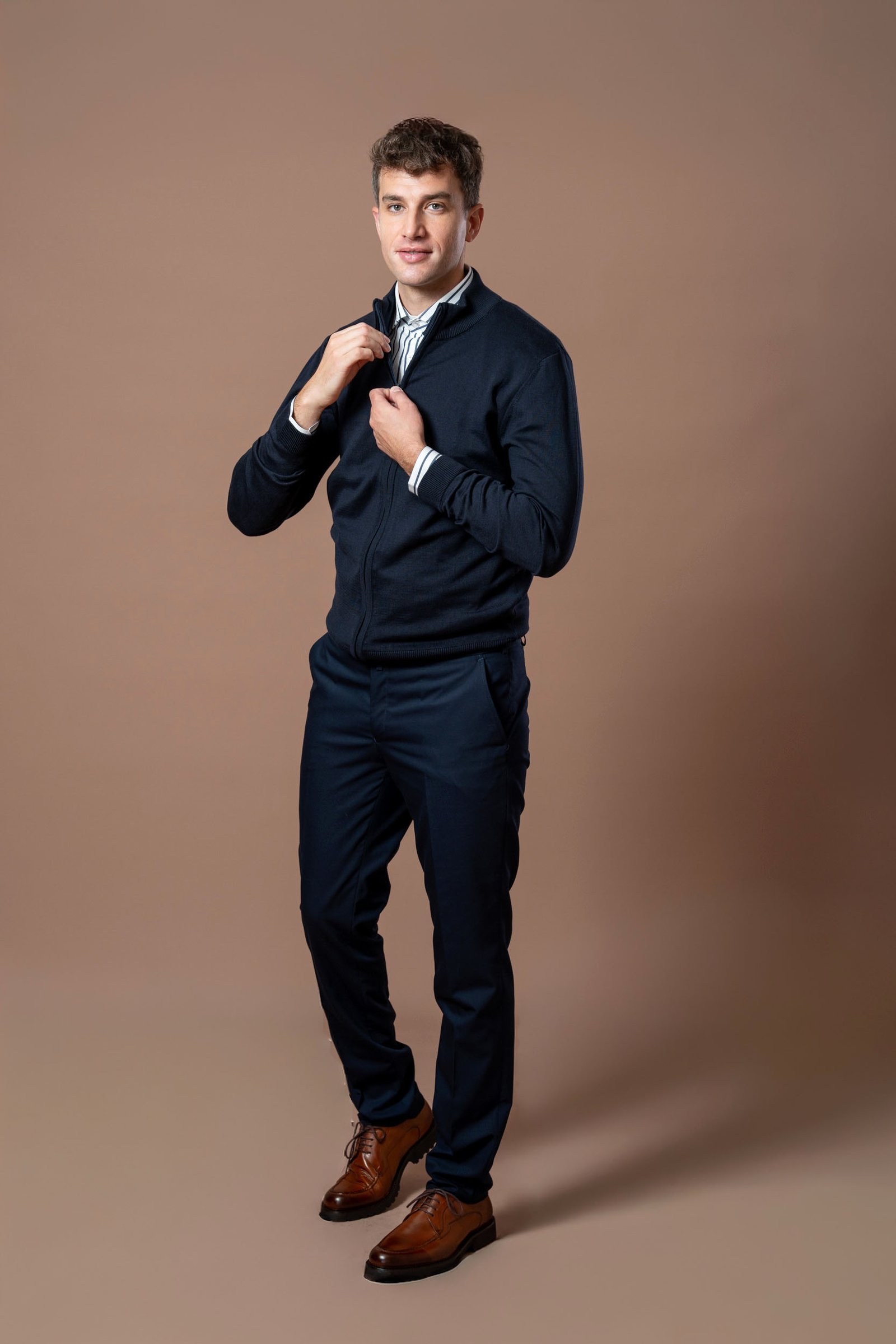 Muški teget džemper na raskopčavanje - Image 7