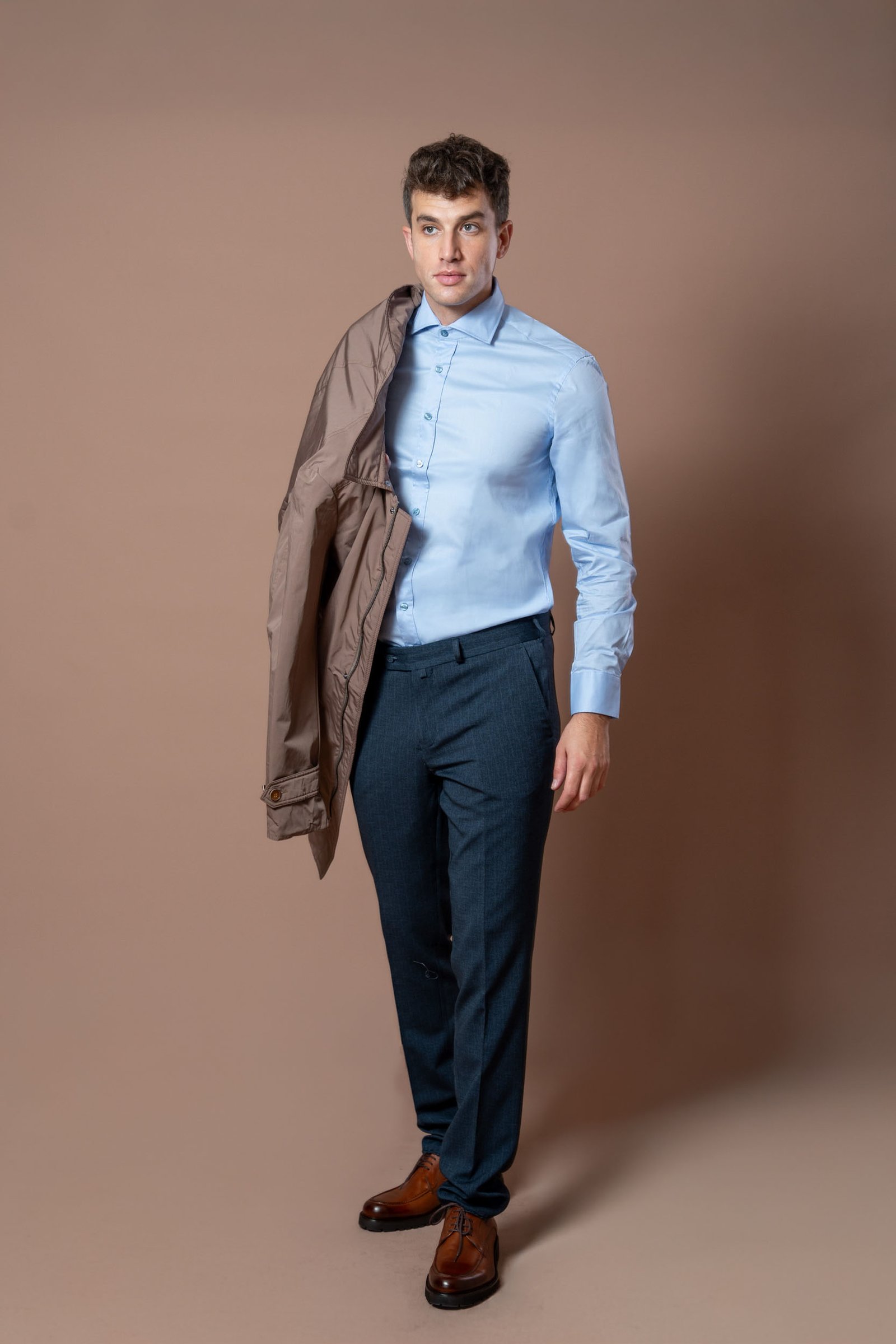 Muški mantil u krem-kapućino nijansi - Image 7