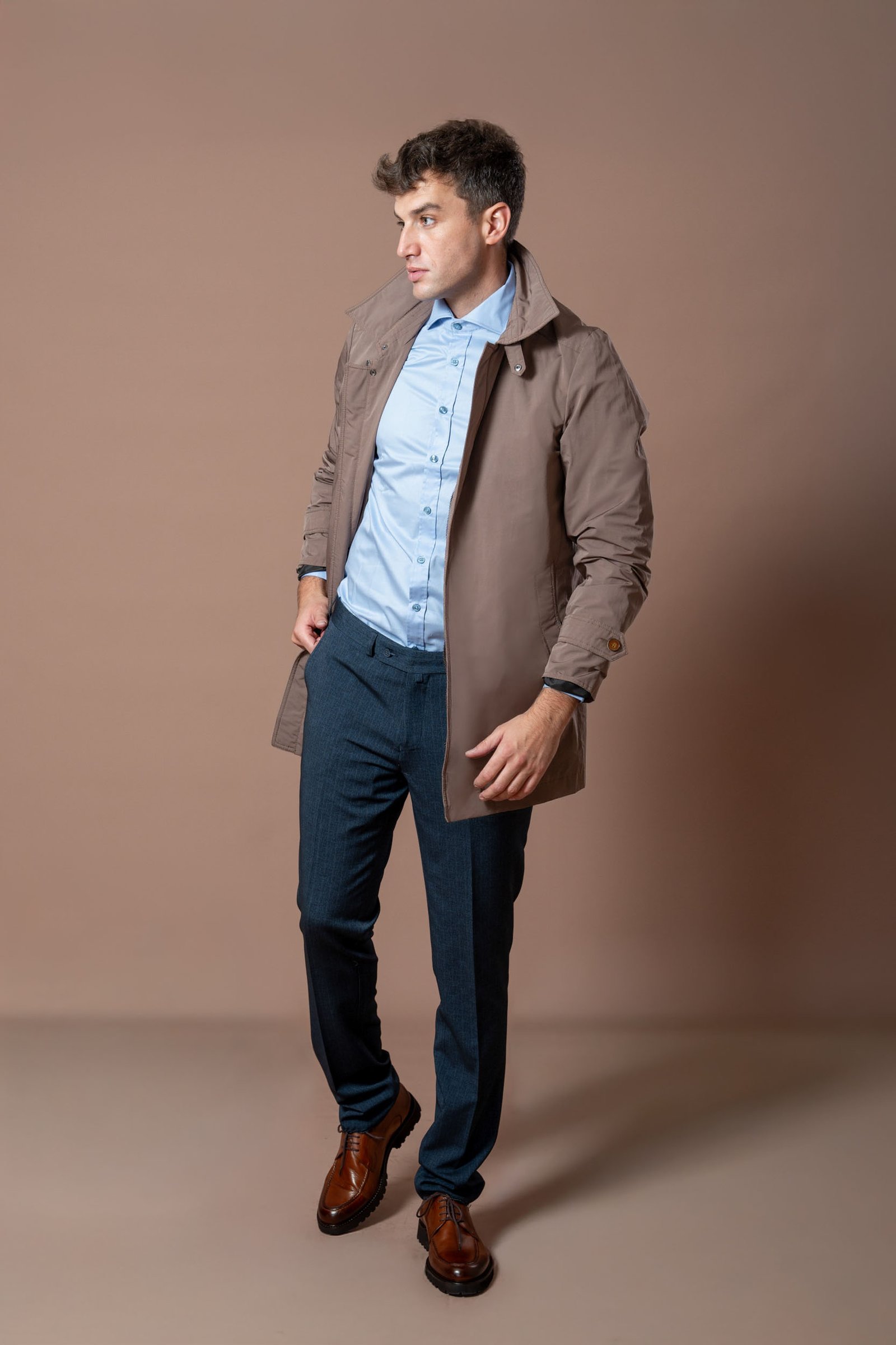 Muški mantil u krem-kapućino nijansi - Image 4