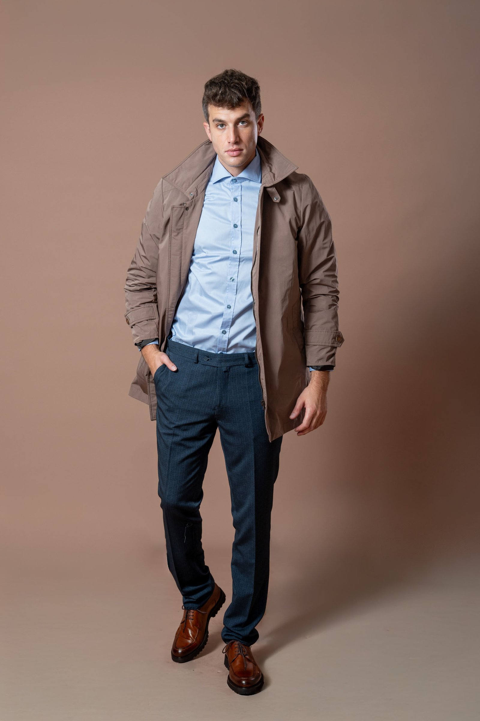 Muški mantil u krem-kapućino nijansi - Image 3