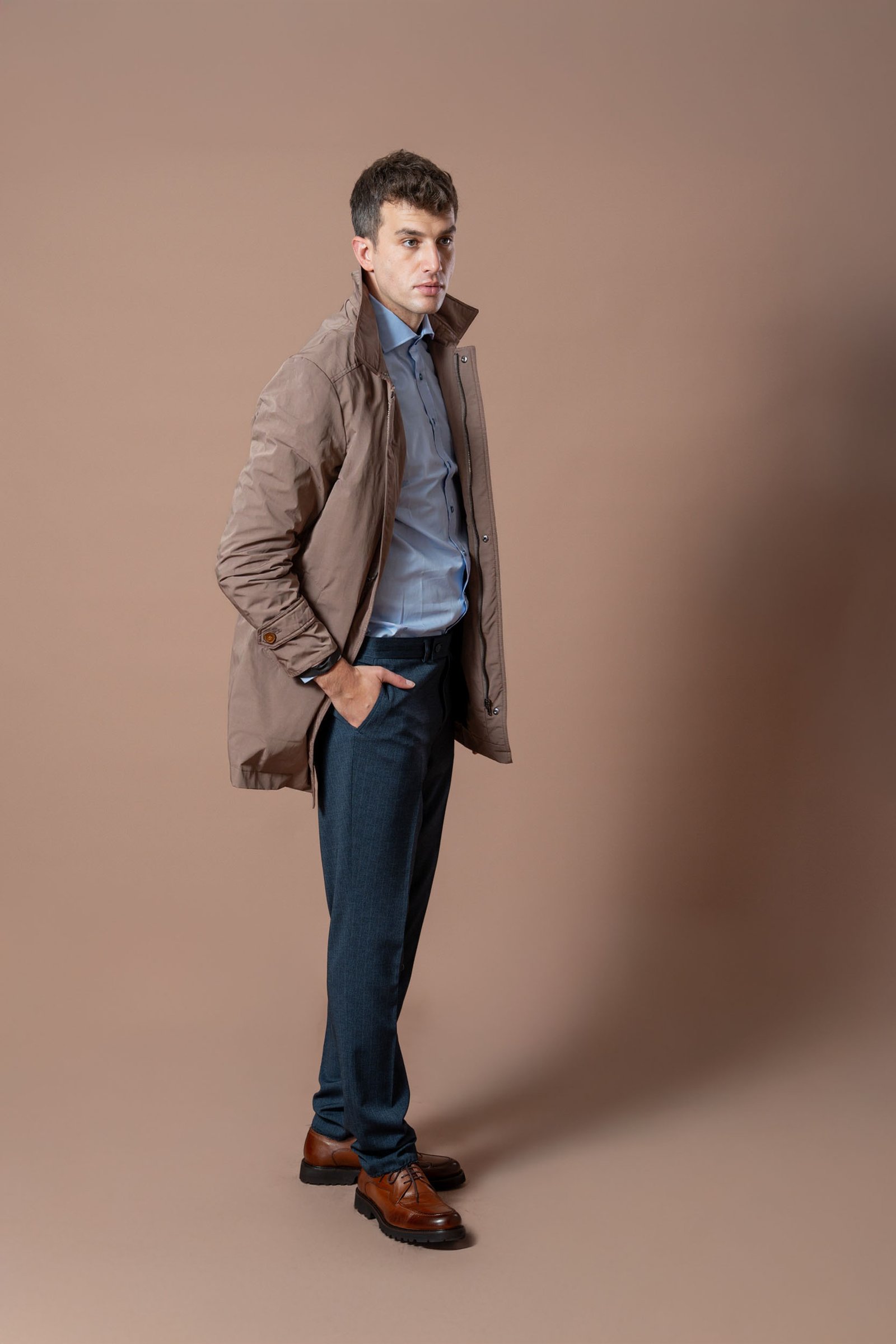 Muški mantil u krem-kapućino nijansi - Image 2