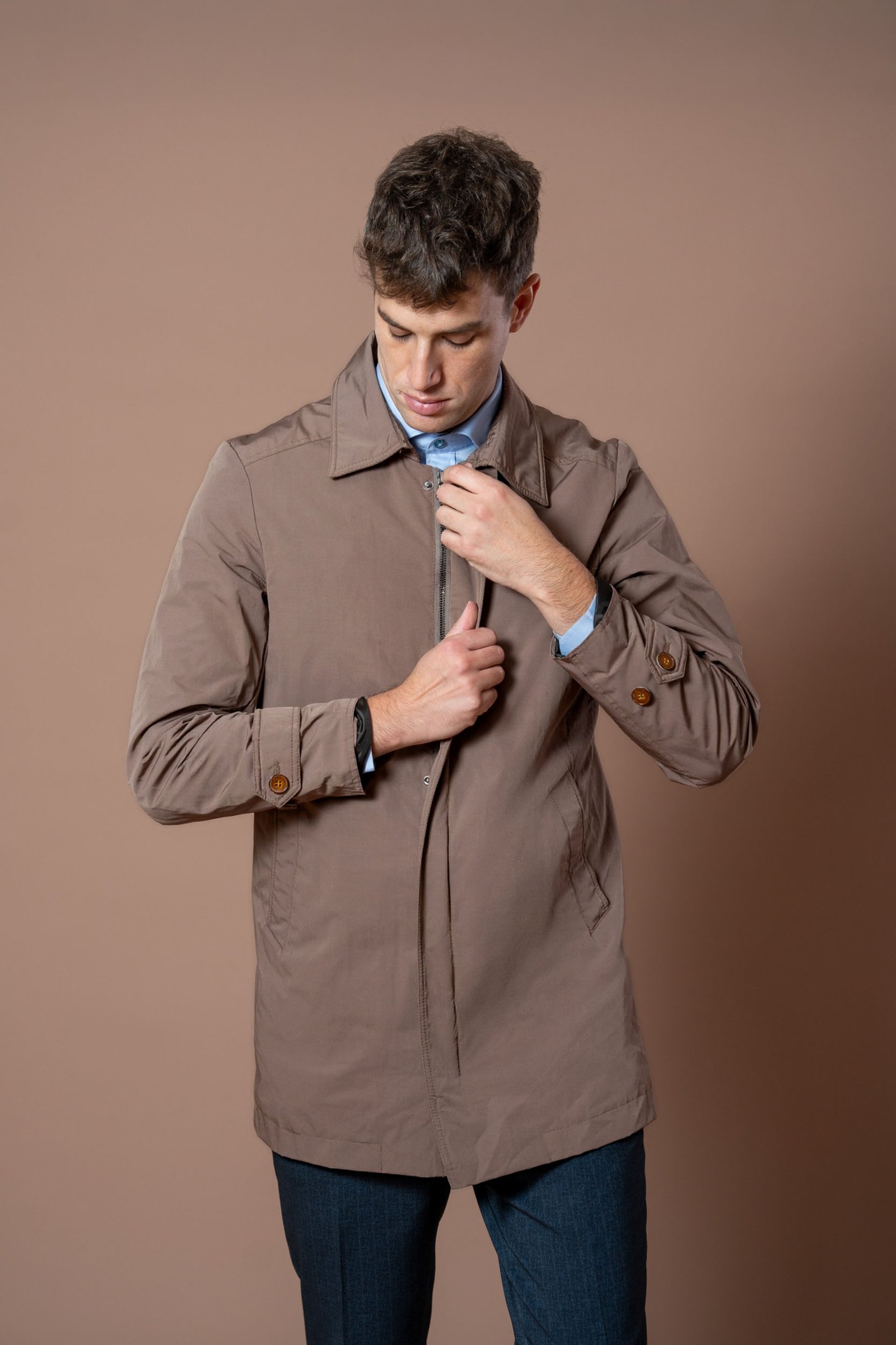 Muški mantil u krem-kapućino nijansi - Image 8