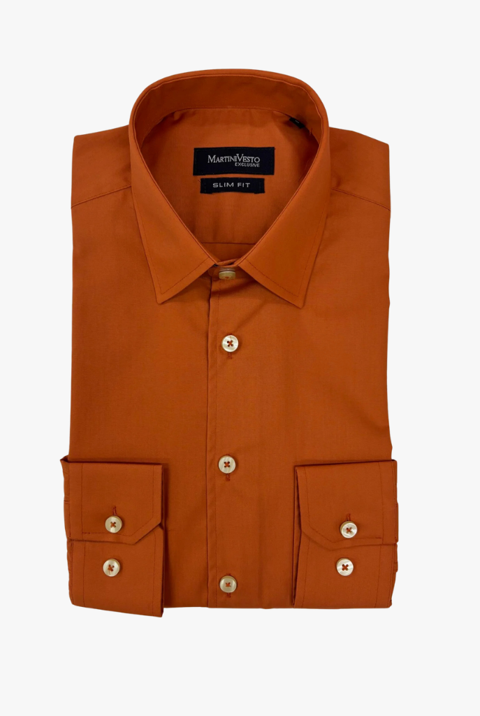 Muška košulja narandžasta,slim fit - Image 2