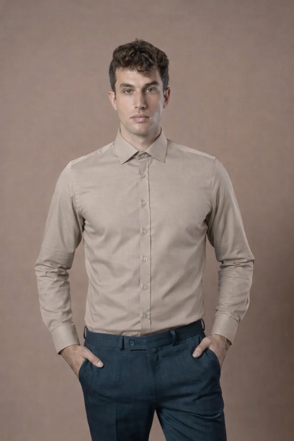 Muška košulja bež,slim fit