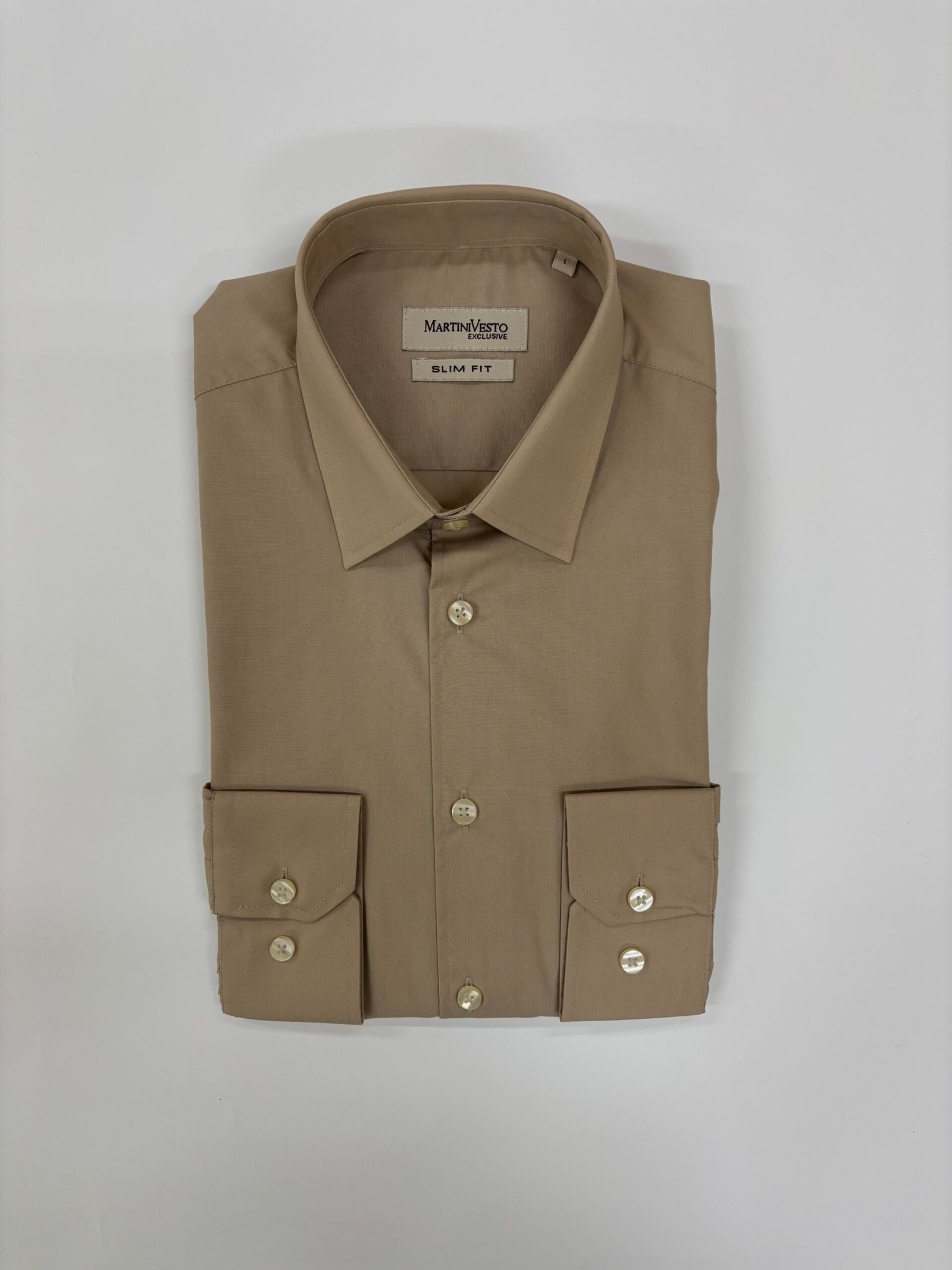 Muška košulja bež-pesak,slim fit