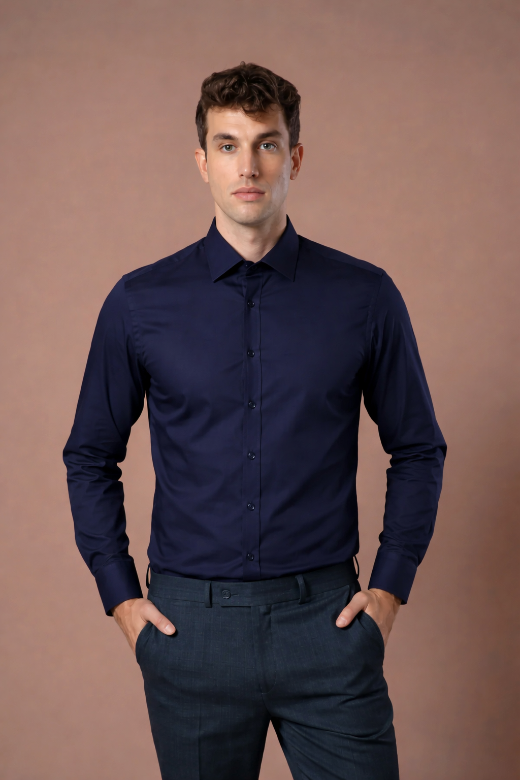 Muška košulja tamnoteget,slim fit