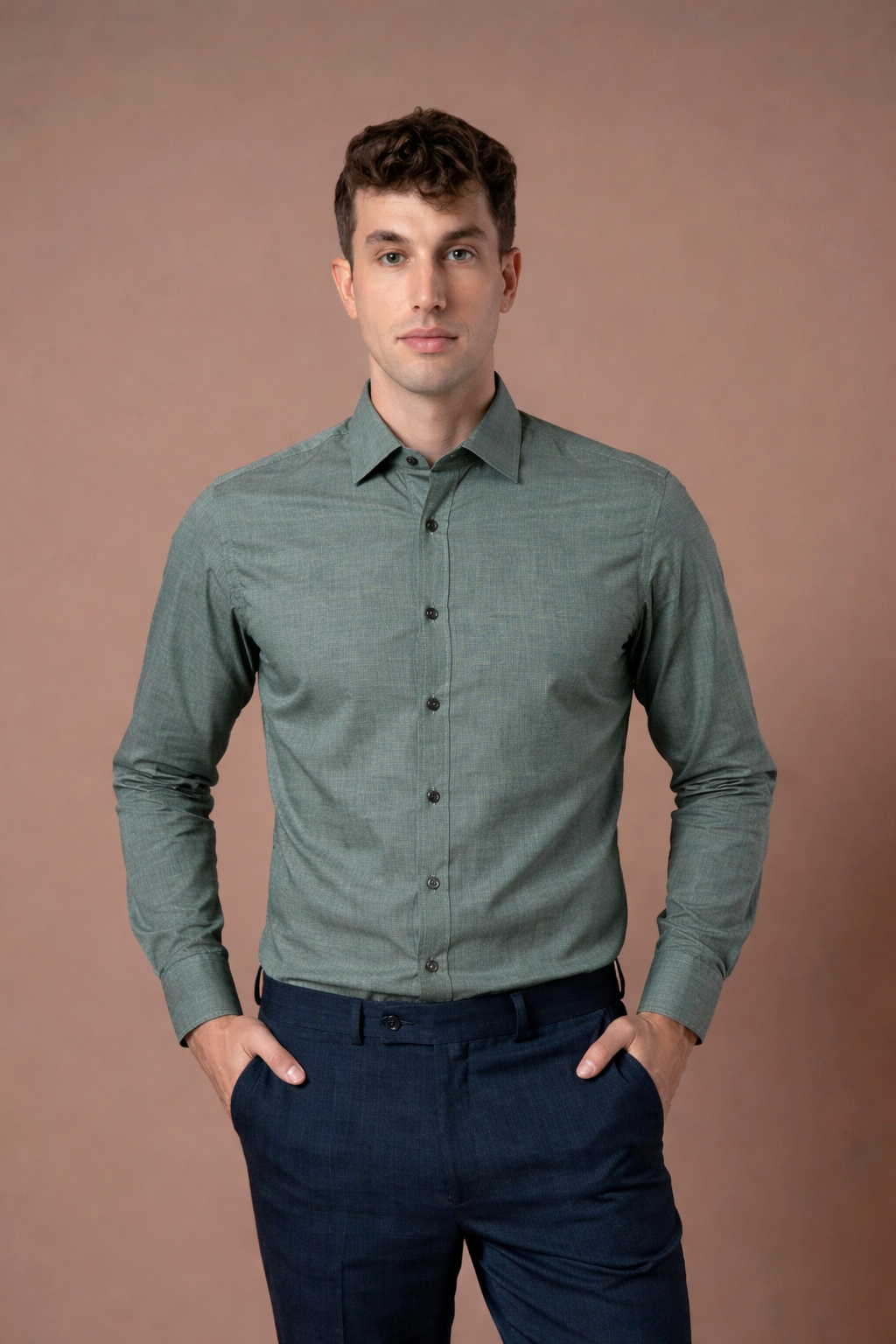 Muška košulja zelena,slim fit