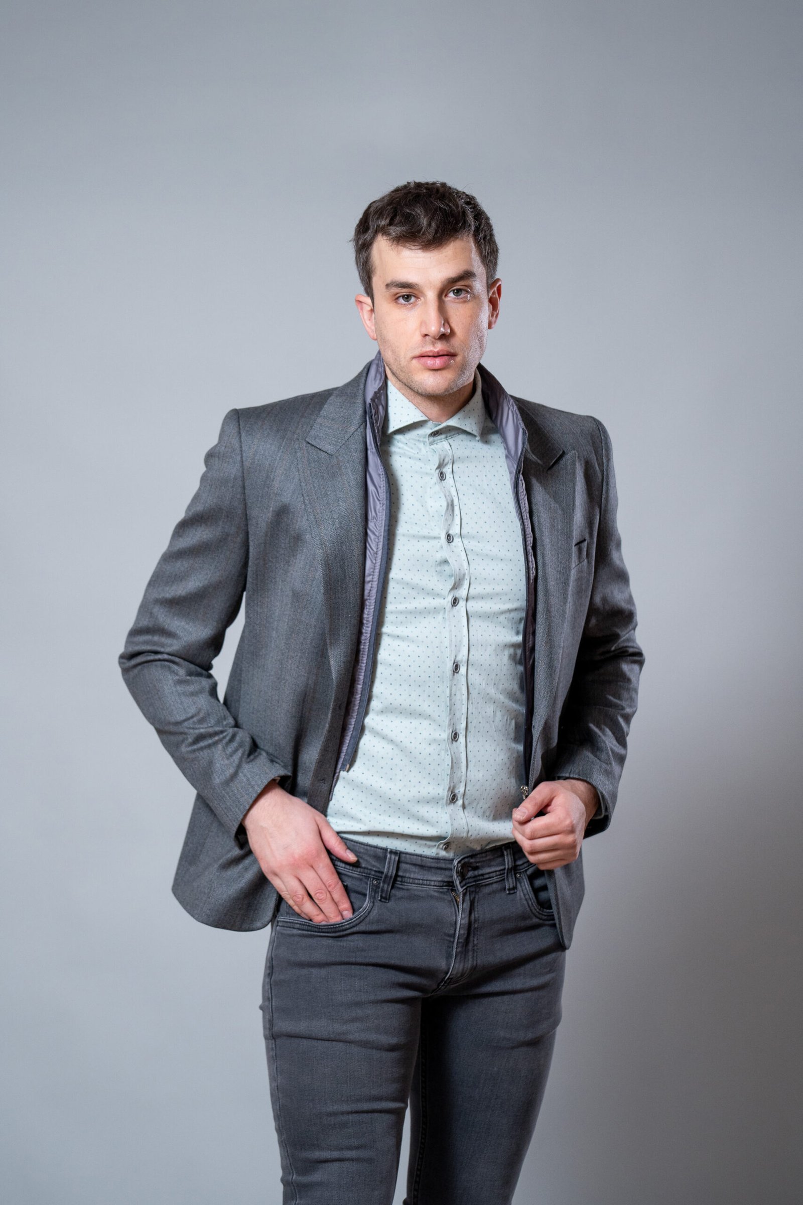 Muške sive farmerice - Image 2