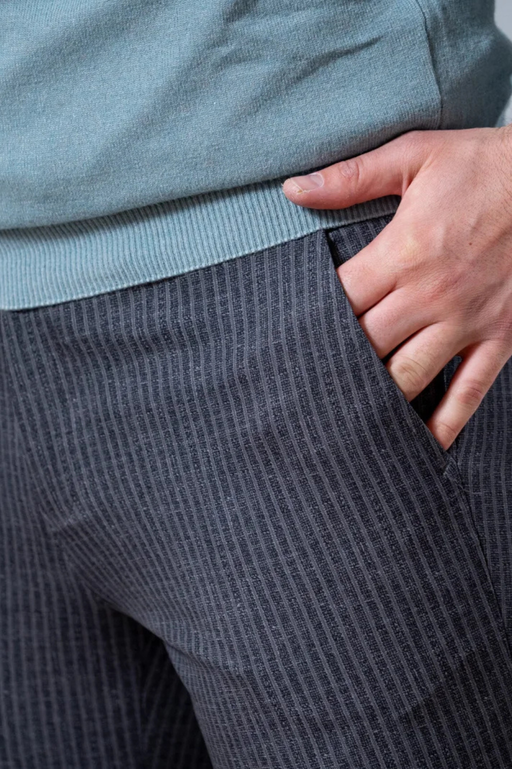 Muški pastelno plavi džemper - Image 3