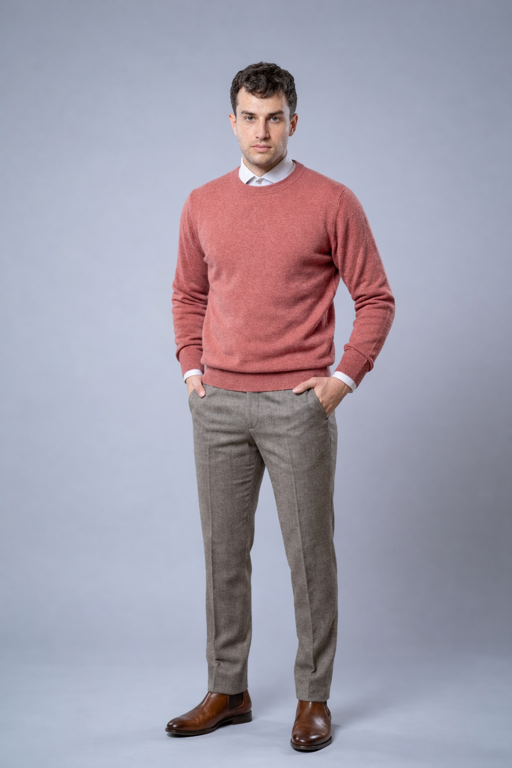 Muški terakota džemper