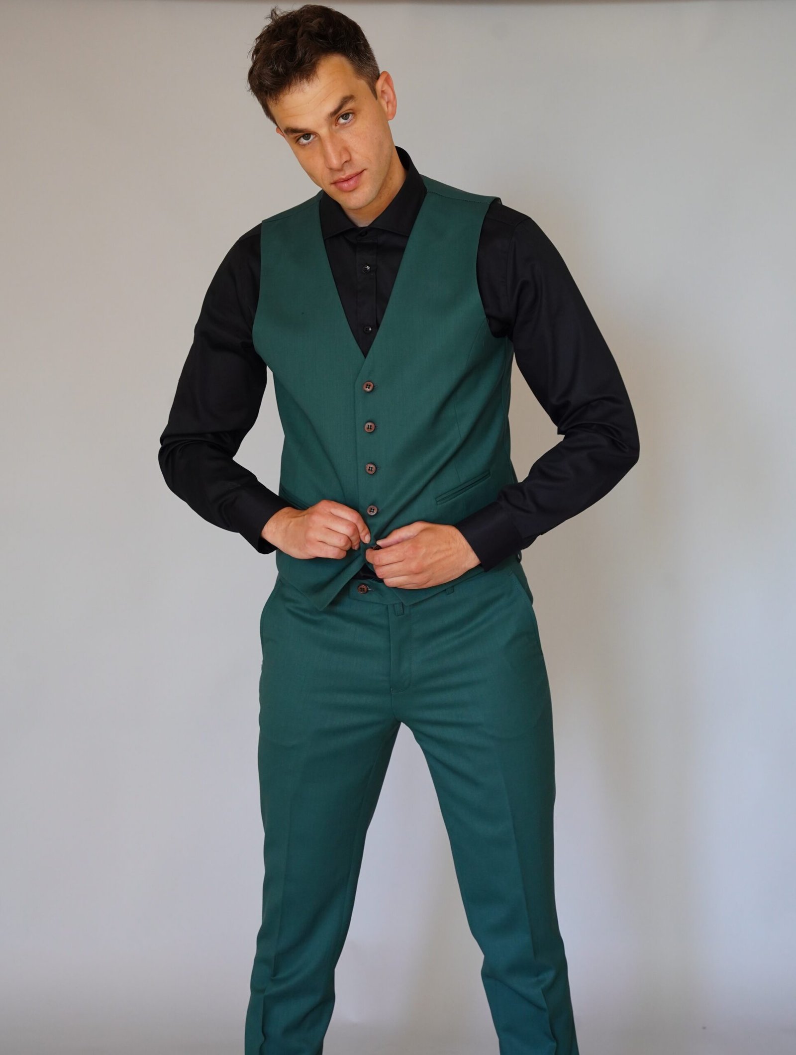 Muško zeleno trodelno odelo - Image 6